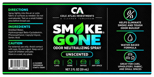 Smoke Gone label with directions and ingredients